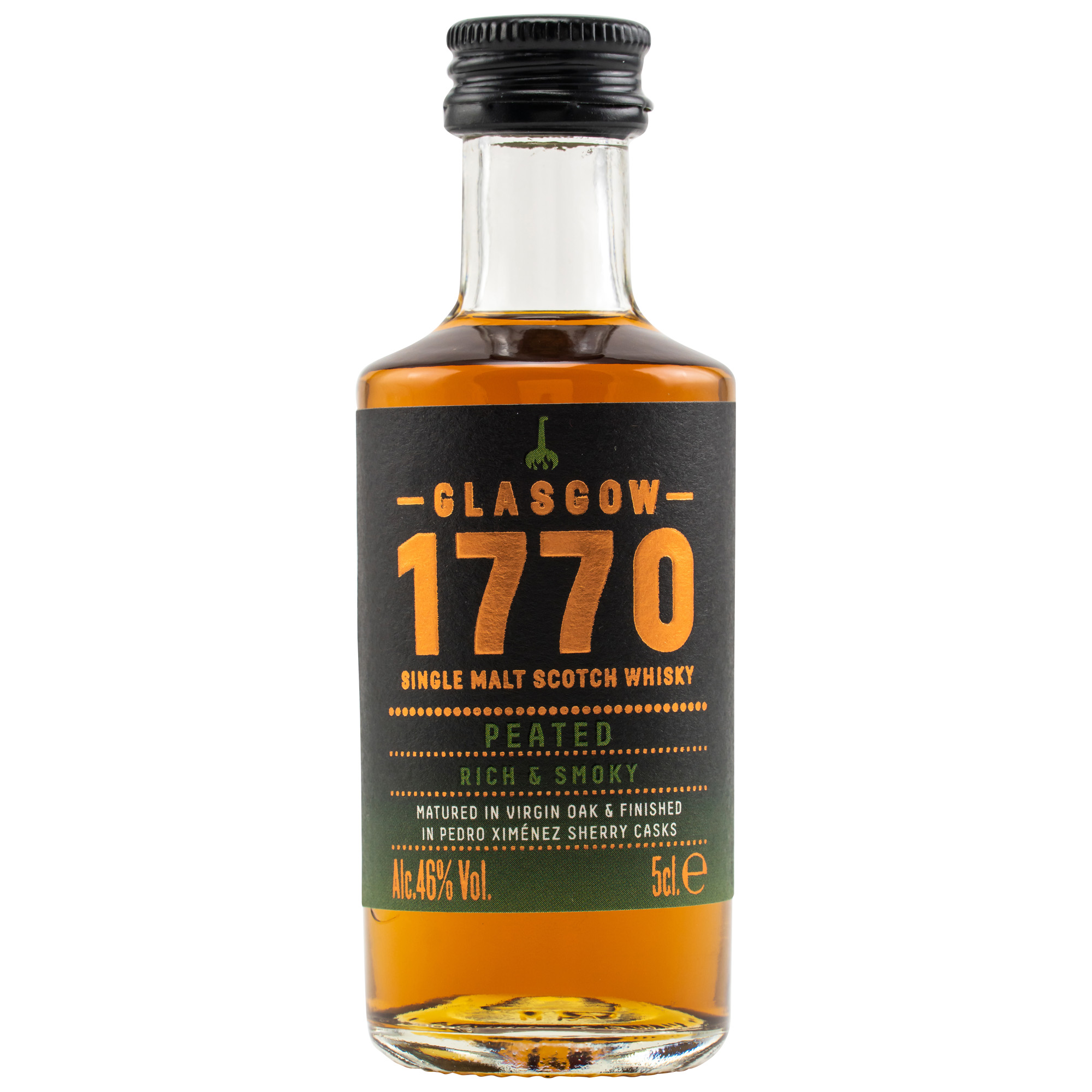 1770 Glasgow Single Malt Scotch Whisky - Peated - Mini